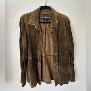Vintage Brandon Thomas Tan 100% Suede Shirt Jacket
